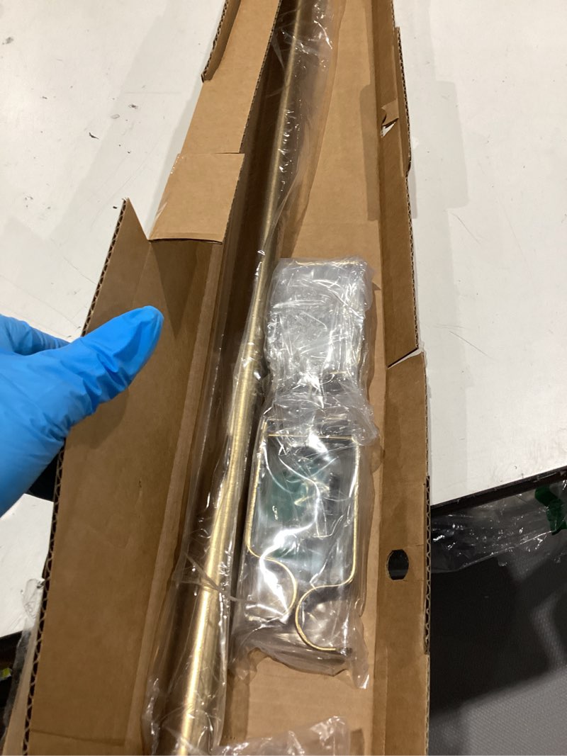 Condition photo showing Good Condition for ivilon drapery window curtain rod - end cap style design 1 inch pole. 48 to 86 inch color warm gold 48 to 86 in.