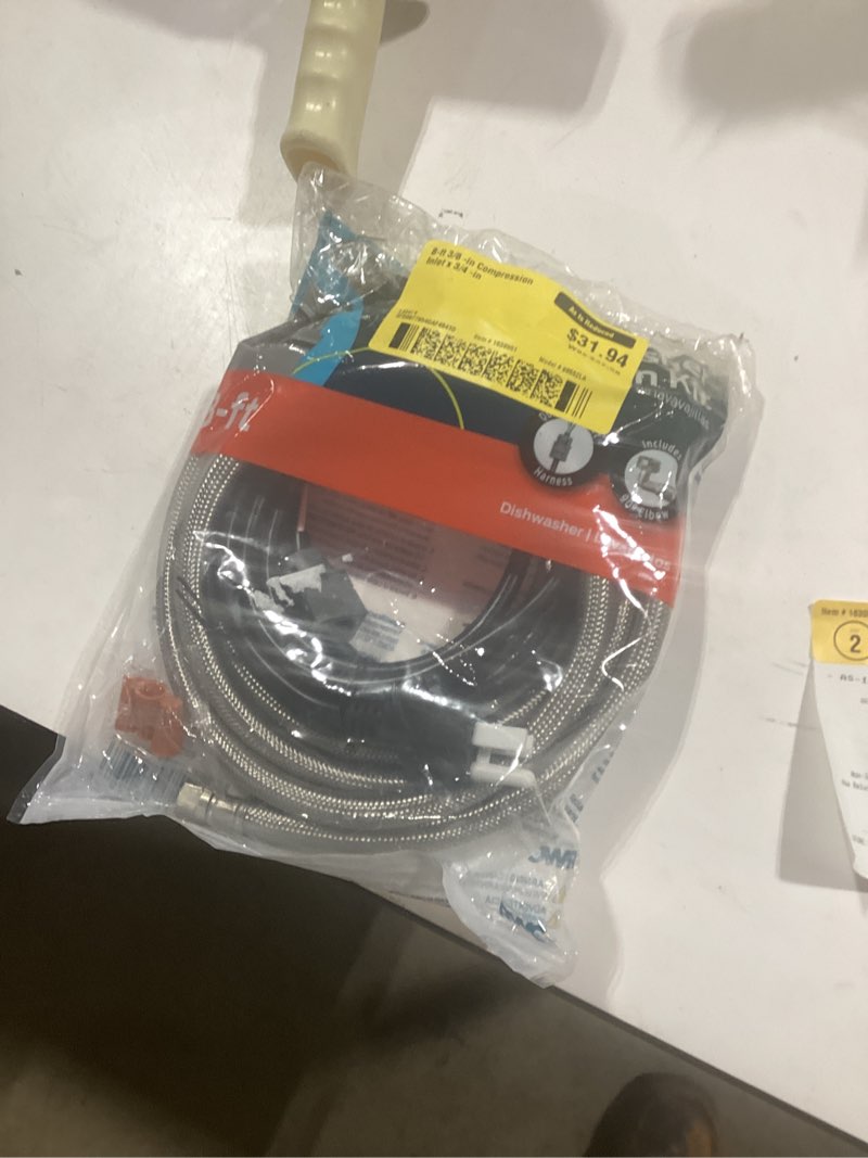 eastman 8-ft 3/8 -in compression inlet x 3/4 -in hose thread outlet braided stainless steel dishwasher installation kit item #1630551 | model #98552la