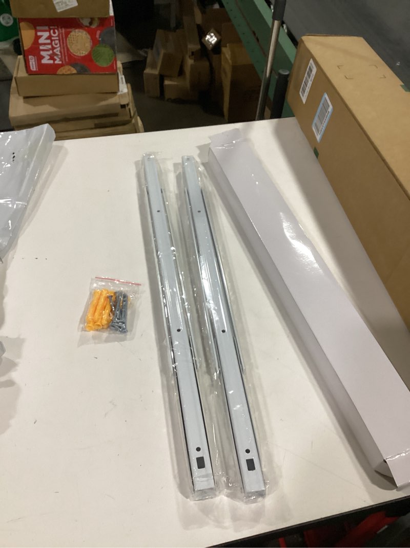 Condition photo showing New/Like New for YUMORE 24 Inch Folding Shelf Brackets, Heavy Duty L Bracket, White DIY Collapsible Shelf Bracket for Workbench Folding Table Hinge, Max Load: 330lb, 2 Pack 24 Inch White