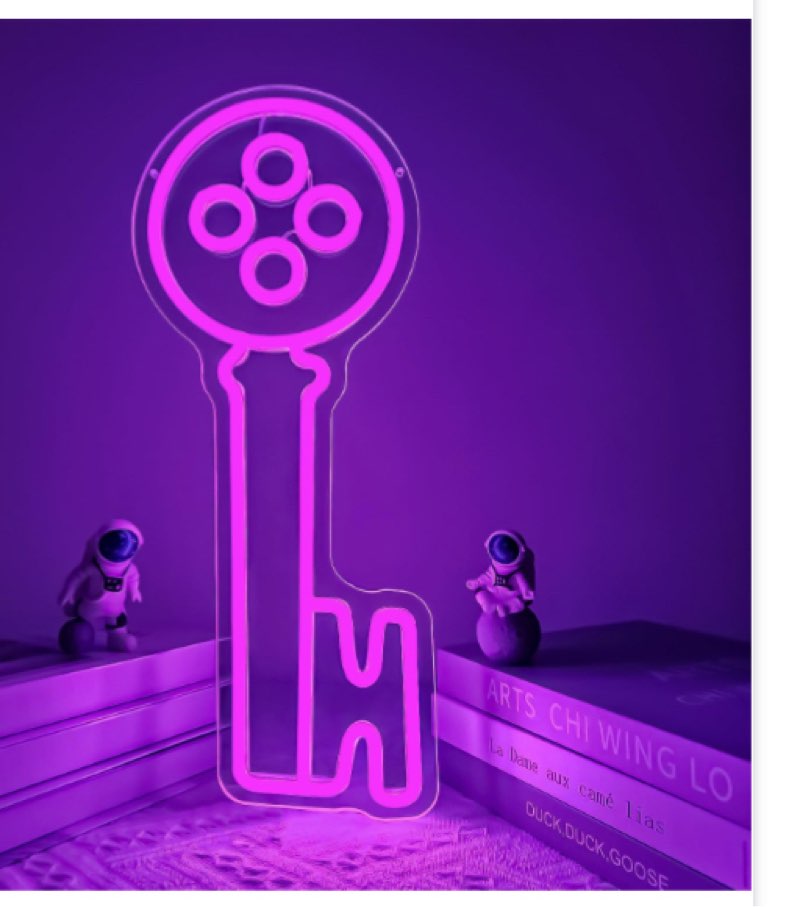 coraline key neon sign for wall decor