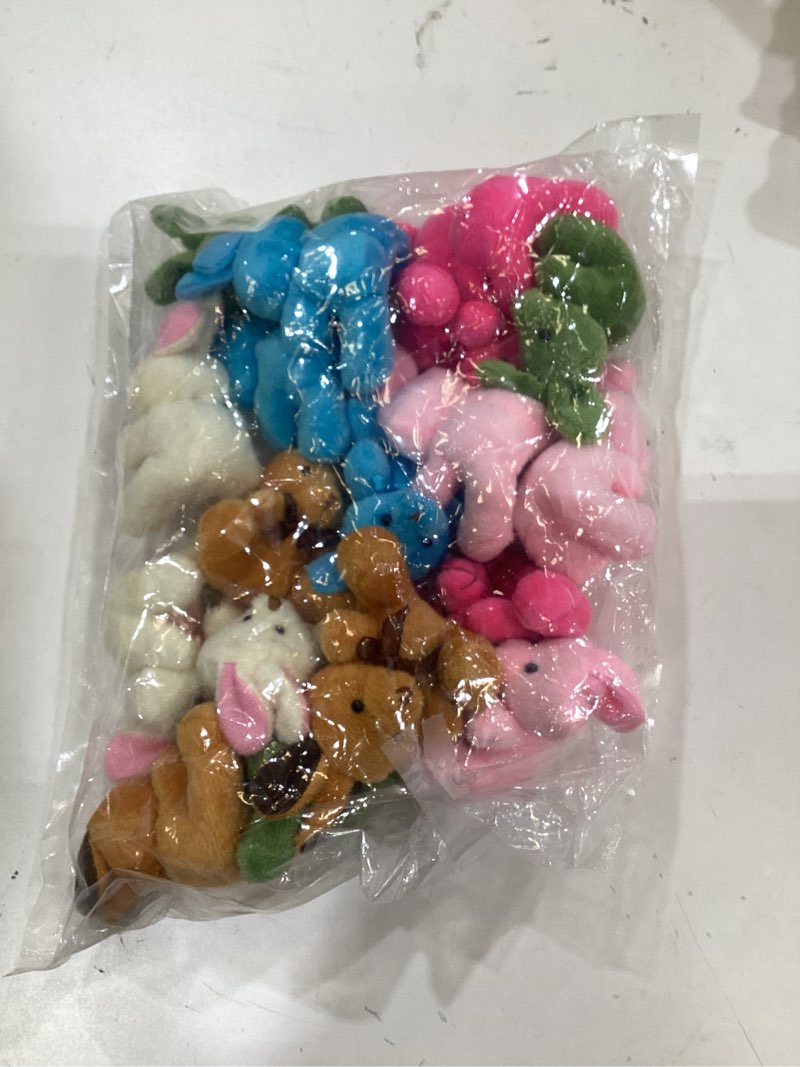 Condition photo showing New/Like New for Elcoho 18 Pack Easter Plush Bunnies Stuffed Bunny Plush Toys Easter Baskets Filler Stuffers Easter Gift Plush Bunny Animals