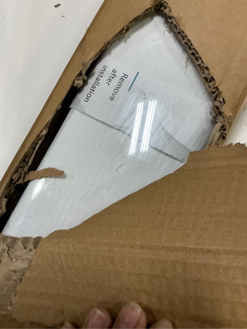 Condition photo showing As Is for allesin zen cordless dual roller shades with square cassette, double layer shades, blackout and light filtering, day and night blinds for home office door, white and white, 34" w x 72" h blackout white & filtering white 34" w x 72" h