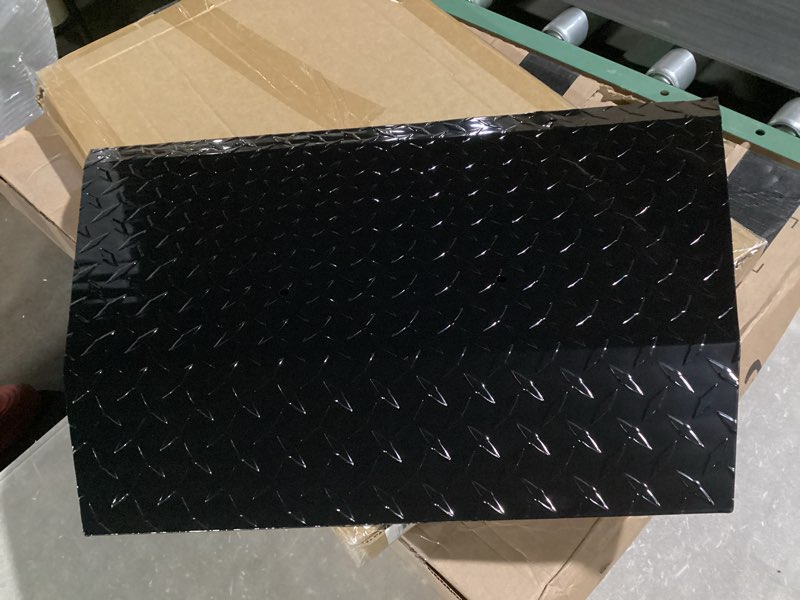 Condition photo showing As Is for hecasa front diamond plate shock cover compatible with 1996-up ezgo medalist/txt/pds aluminum shock shield