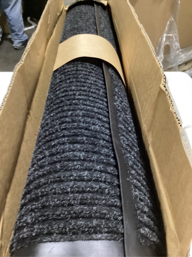 Condition photo showing Good Condition for 3? x 5? Front Door Mat Indoor Outdoor Entrance, Commercial Floor Mat Heavy Duty Dirt Trapper Entryway Doormat, Custom Size Non Slip Rubber Backing Welcome mat, Door Mat for High Traffic Area Black Stripe 3' x 5' (Runner)