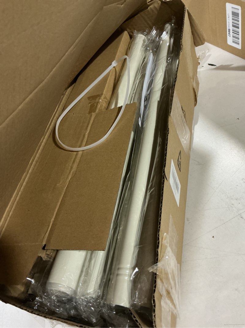 Condition photo showing Good Condition for white double curtain rod 36 to 153 inch, decorative adjustable 1 inch heavy duty extra long dual curtain rods for windows, boho rustic vintage double drapery pole with white finial white 36"-153"
