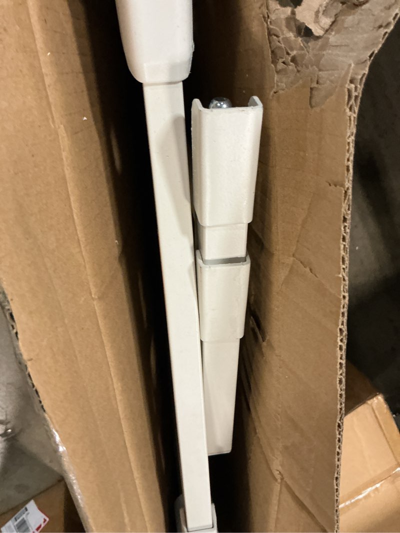 Condition photo showing As Is for babelio safety gate door fits for stairs, narrow and wide doorways with auto close, easy install, no drilling, pressure mounted for baby, child, pets, dog/puppy, 26''-40'', white white 30"tall 26"-40" wide