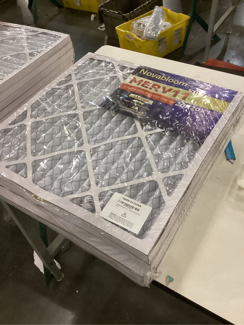 Condition photo showing New/Like New for NOVABLOOM 20x20x1 Air Filter Merv 11 Dust defense (6 Pack) Pleated HVAC AC Furnace Air Filters Replacement Actual Size : (19.75x19.75x0.75 inches)