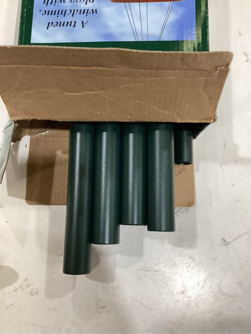 Condition photo showing Good Condition for woodstock wind chimes of the eclipse chimes for outside 40" green large deep tone wind chime decor for outdoor garden, patio, porch, encore collection evergreen