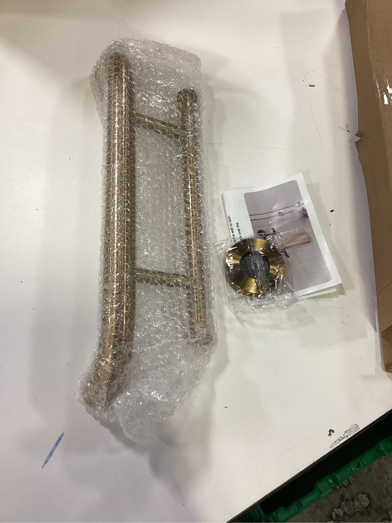 Condition photo showing Good Condition for Brushed Gold Grab bar 17 inch - 1.25” Diameter, Zepolu 2-in-1 Bath Towel Bars for Bathroom, Stainless Steel Safety Assist Bar Balanced Support Handle, Wall Mounted Towel Grab Bars for Senior Handicap