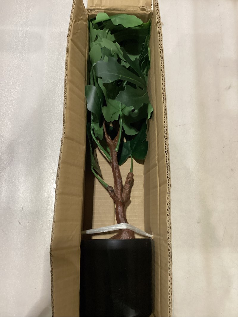 Condition photo showing New/Like New for Artificial Sycamore Tree – Faux Indoor Plant for Home & Office Décor, Realistic Green Leaves, 21" Potted Fake Tree 1ft 9in