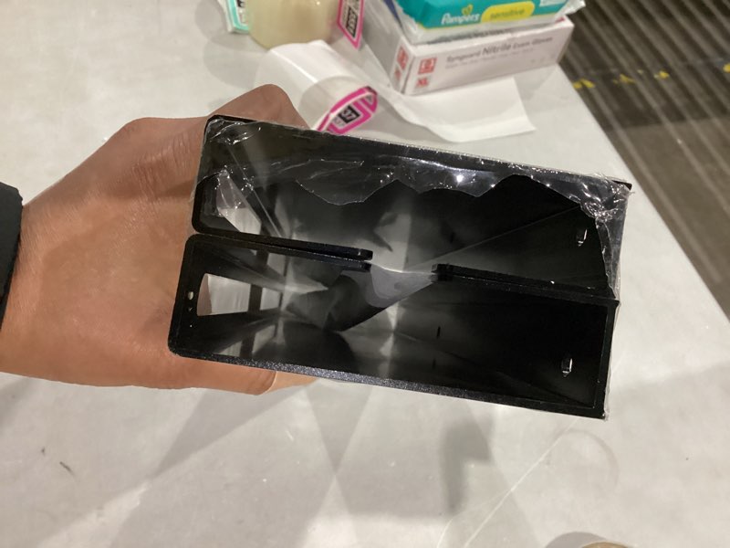 Condition photo showing Good Condition for Wall Mounted Wine Rack – Metal Floating Bar Shelf with Bottle and Glass Holder, Holds 5 Bottles and 4-6 Glasses 2 Pack