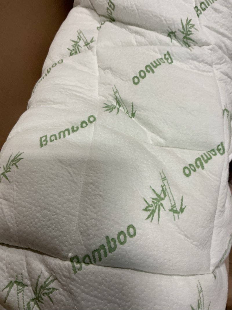 Condition photo showing Good Condition for Ultra Soft King Size Mattress Topper - Viscose Made from Bamboo Pillow Top Mattress Pad for Back Pain Relief - Naturally Cooling for Hot Sleepers, Green Green King