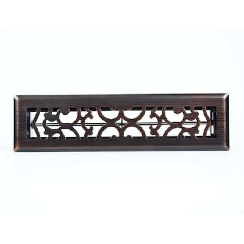 allen + roth 2-in x 12-in maximum airflow steel oil-rubbed bronze savannah design floor register