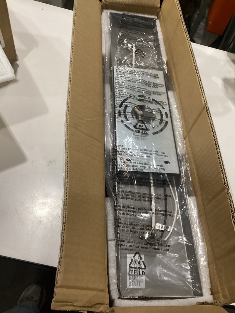 Condition photo showing As Is for brushed nickel bathroom vanity light, (24in dimmable) 3-light bathroom light fixtures over mirror, led 5500k vanity lights with 360°rotating lamp head nickel-dimmable 3-light,24inch