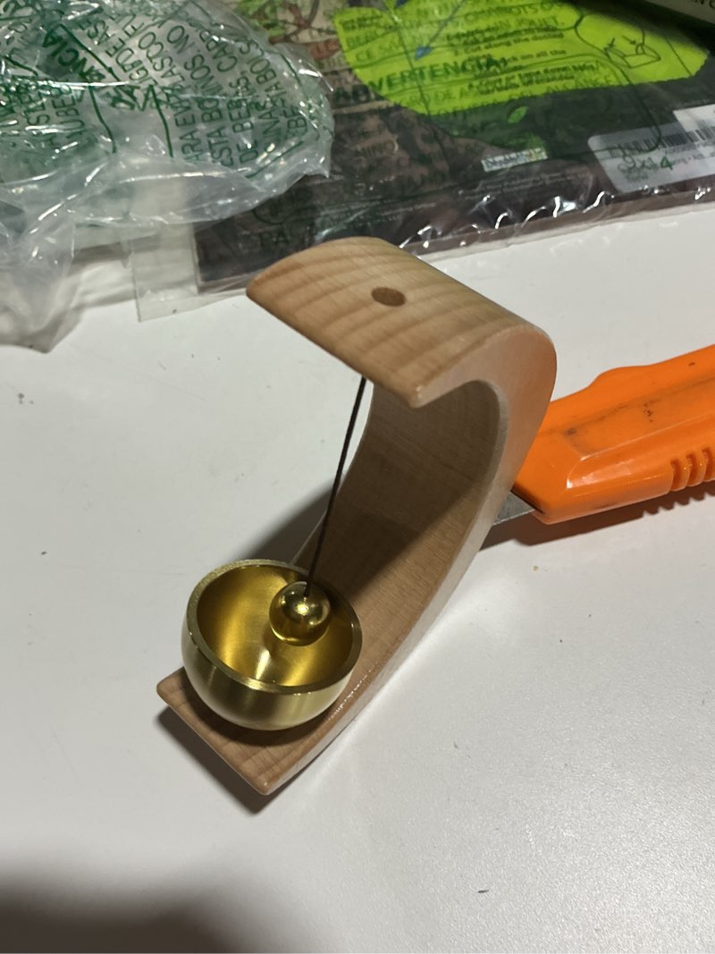 Condition photo showing Good Condition for magnetic door chime bell, wooden shopkeepers bell for door opening - ding ding sound moon