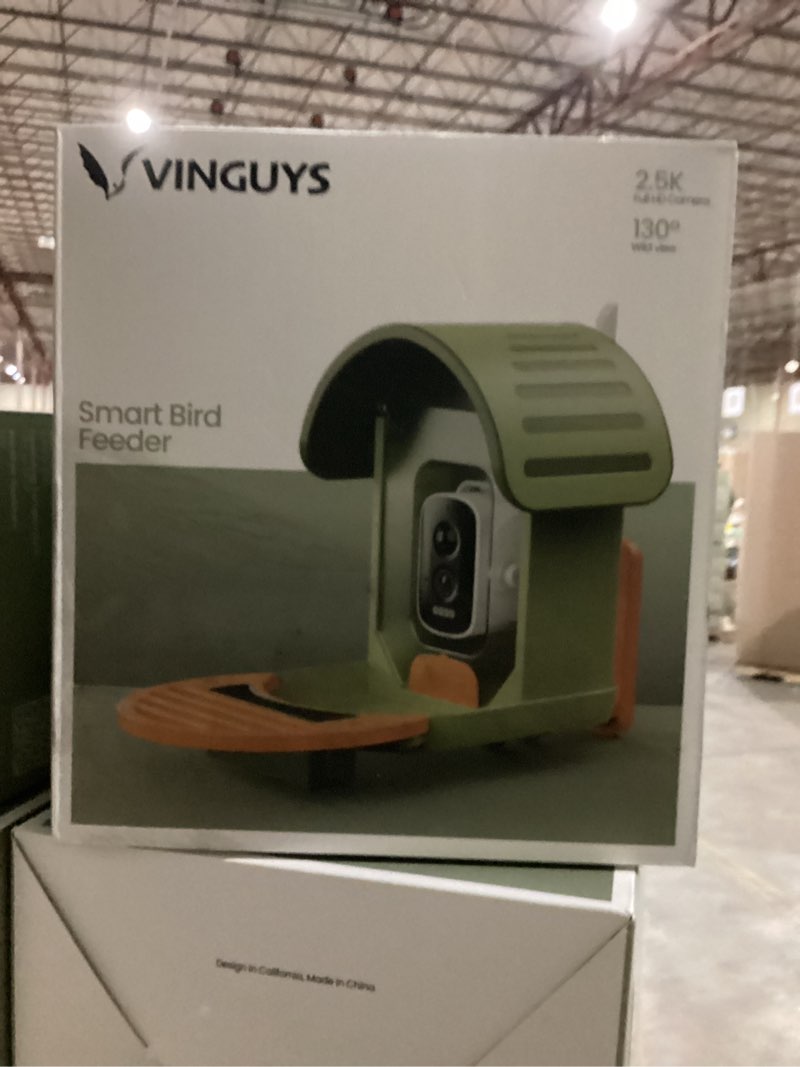Condition photo showing New/Like New for VINGUYS® Bird Feeder with Camera, Smart Bird Feeder Camera AI Identifies 11,000+ Bird's Species, Auto-Capture 2.5K UHD Bird's Video, IP66 Waterproof Outdoor Solar Powered, Ideal Gift Green