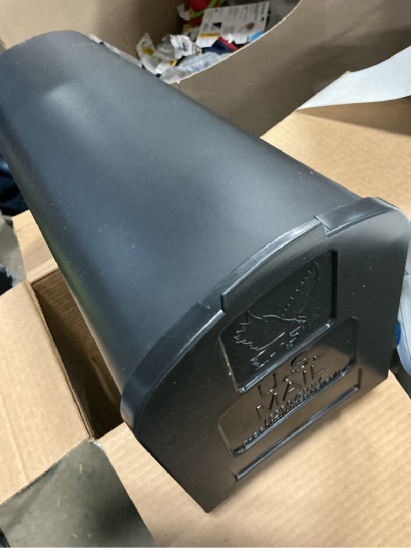 Condition photo showing Good Condition for architectural mailboxes harrison plastic standard mailbox black with post