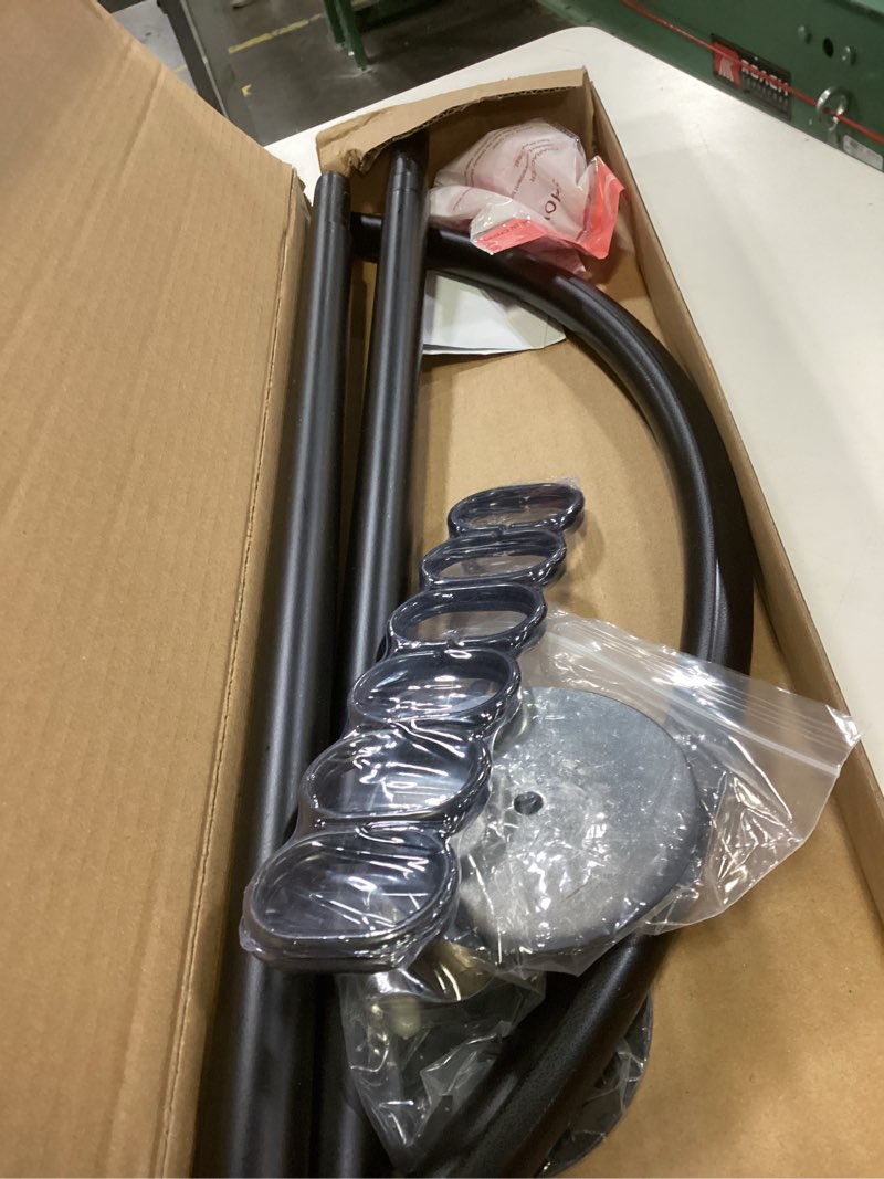 Condition photo showing Good Condition for Adjustable Corner Shower Curtain Rod, Stretchable Stainless Steel L Shaped Shower Curtain Rail, Curved Bowed Shower Curtain Pole, Drill Or No Drill, For Bathroo(Size:C 90-130cm X 90-130cm,Color:Black) C 90-130cm X 90-130cm Black