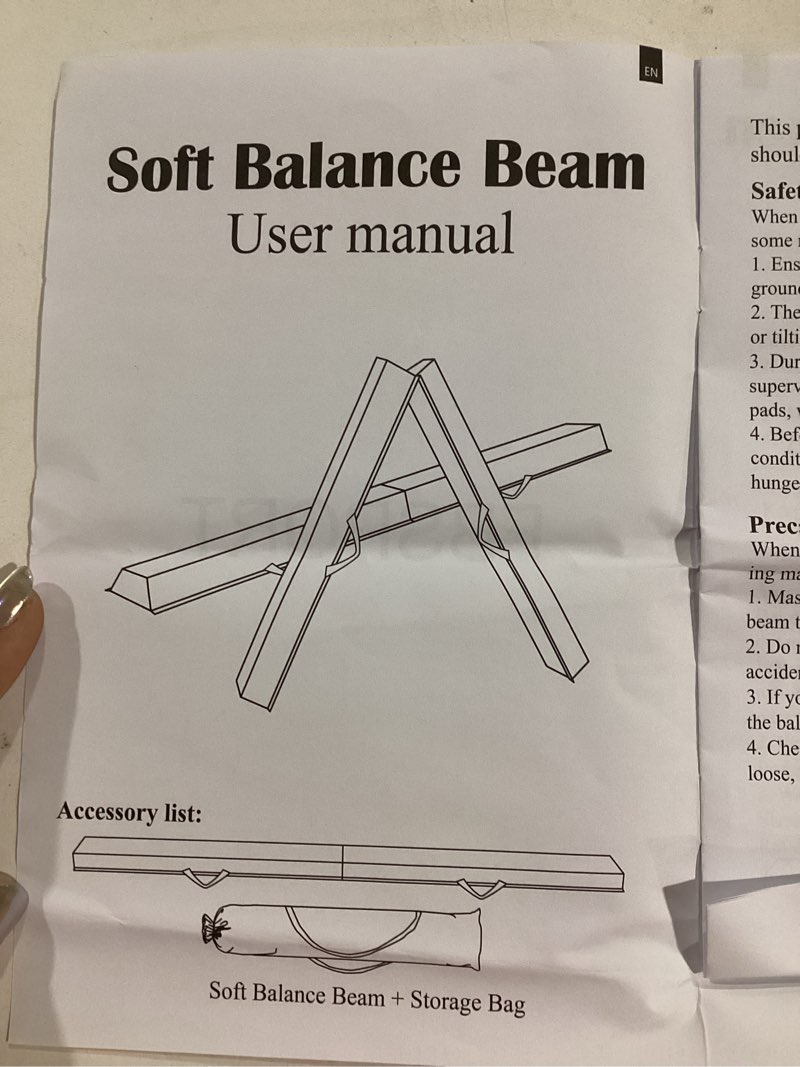 FBSPORT 8ft Balance Beam: Folding Floor Gymnastics Equipment for Kids Adults,Non Slip Rubber Base, G