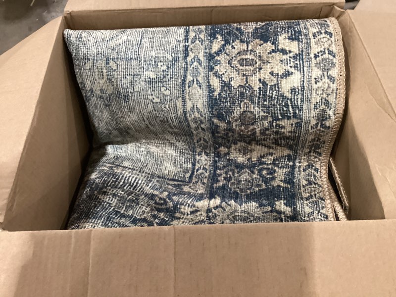 Condition photo showing Good Condition for Loloi Wynter Collection WYN-07 Grey/Charcoal 3'-6" x 5'-6" Accent Rug, .13" Thick, Area Rug, Soft, Durable, Printed, Vintage Inspired, Low Pile, Non-Shedding, Easy Clean, Living Room Rug Grey / Charcoal 3'6" x 5'6" (Rectangular)