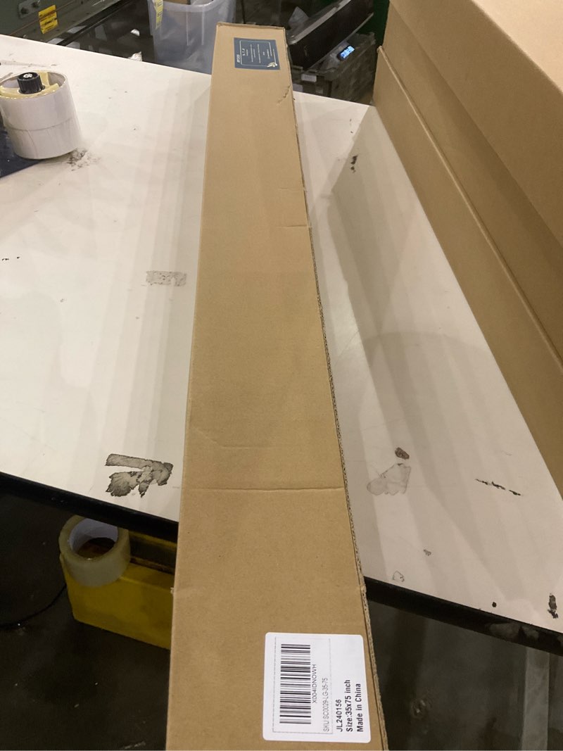 Condition photo showing New/Like New for Joydeco No Drill Blackout Shades, Free-Stop Cordless Roller Shades, UV Protection, Thermal Insulated Blinds for Indoor Windows, Easy Install Window Blinds for Home and Office (Grey, 35" W X 75" H) Light Grey (No Drill) 35"W x 75"H