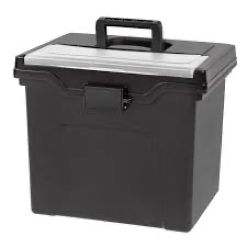 IRIS USA File Box with Lid File Organizer for Letter File w/ Organizer-Lid, Plastic Mobile Filing Or