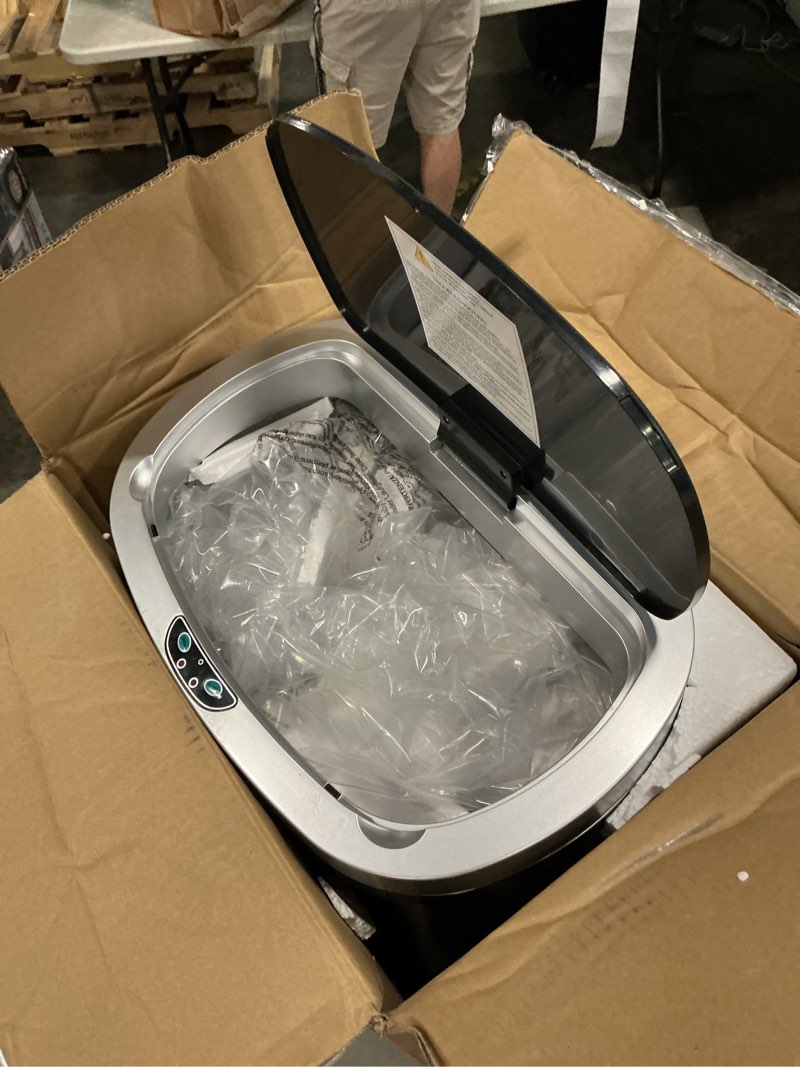 Condition photo showing Good Condition for bestoffice | 13 gallon trash can with lid | automatic touchless garbage can | odor control | modern oval design | easy to clean | stainless steel | fits any kitchen, bathroom, office or home stainless steel stainless steel