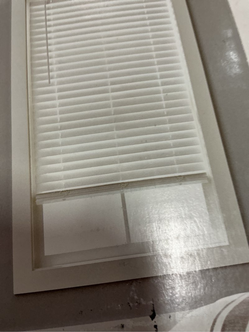 Condition photo showing As Is for better homes & gardens 2  cordless faux wood horizontal blinds  white  23x48