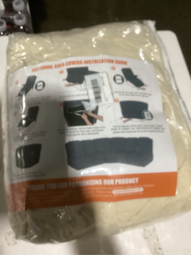 Condition photo showing New/Like New for VANSOFY Extra Large Reclining Sectional Couch Covers, Washable 5-Piece Sofa Covers for L Shape Sectional Sofa Corner Seater, Thick, Soft Sofa Slipcovers (5 Seat Recliner Cover, Cream)