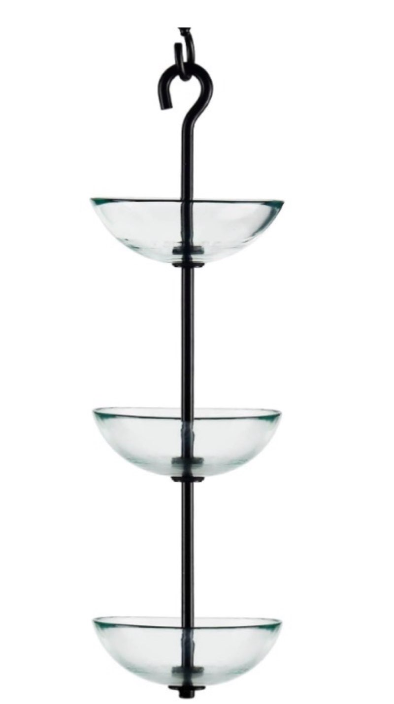 Triple Hanging POPPY FEEDER mosaic birds