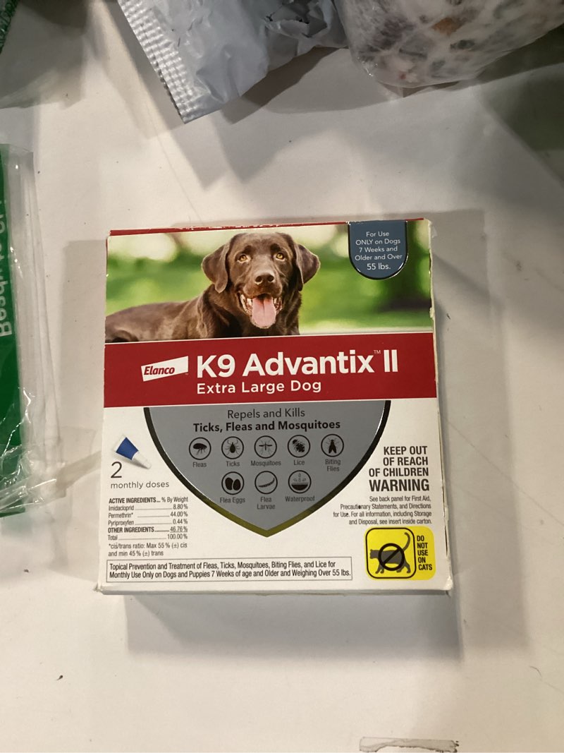 Condition photo showing New/Like New for K9 Advantix II XL Dog Vet-Recommended Flea, Tick & Mosquito Treatment & Prevention | Dogs Over 55 lbs. | 2-Mo Supply 2 Pack XL Dog only