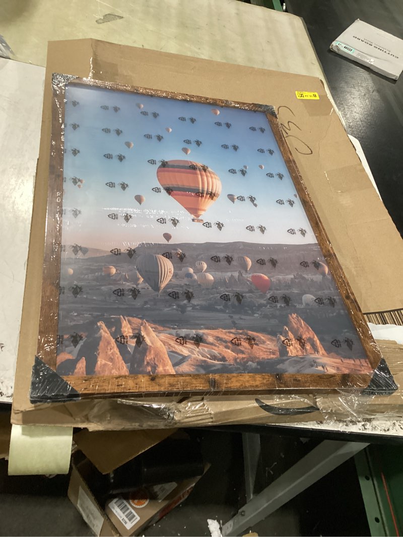 Condition photo showing Good Condition for 16x24 picture frame for wall hanging, wood 16 x 24 frame 40x60 cm poster photo frame for wall horizontally or vertically, deep brown, 1 pack 1 16x24 inch