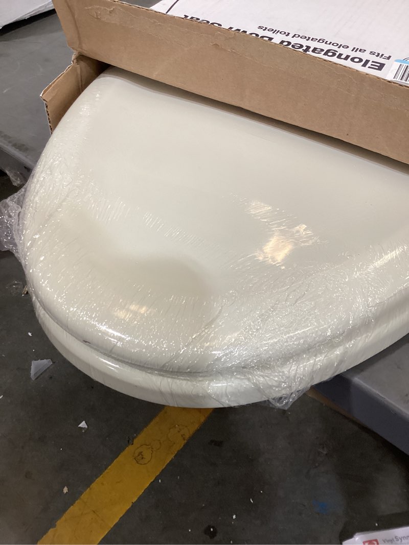 Condition photo showing New/Like New for kohler 4647-96 stonewood toilet seat elongated,wood toilet seat, elongated toilet seat for standard toilets, toilet lid, biscuit biscuit elongated