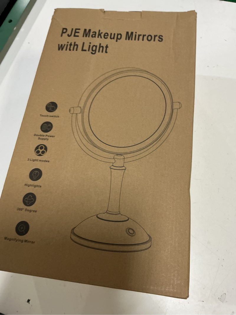 Condition photo showing New/Like New for pje vanity mirror with lights,360 mirror magnifying mirror with light 10x,3 light settings rechargeable makeup mirror,dimmable touch control tabletop makeup mirrors with lights for home,hotel & salon