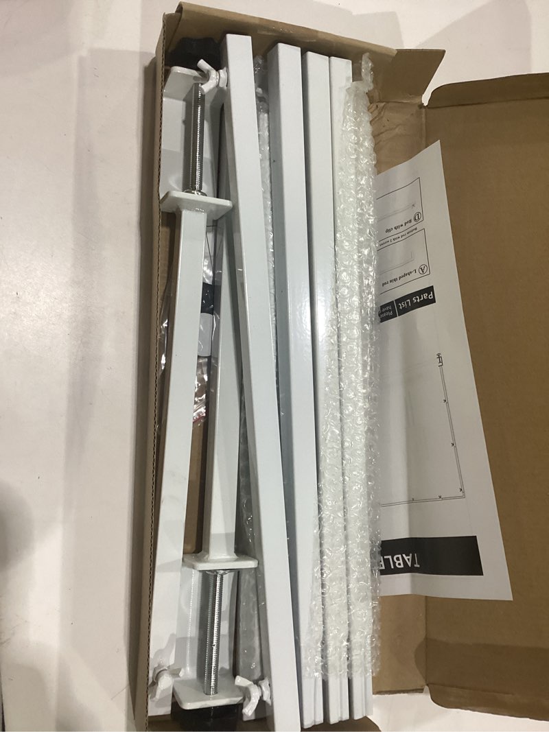 Condition photo showing Good Condition for putros over the table rod stand with clamps white 13"-42'' tall 29"-98" length adjustable metal table arch hanging rod stand for party wedding anniversary christmas decoration 1 white