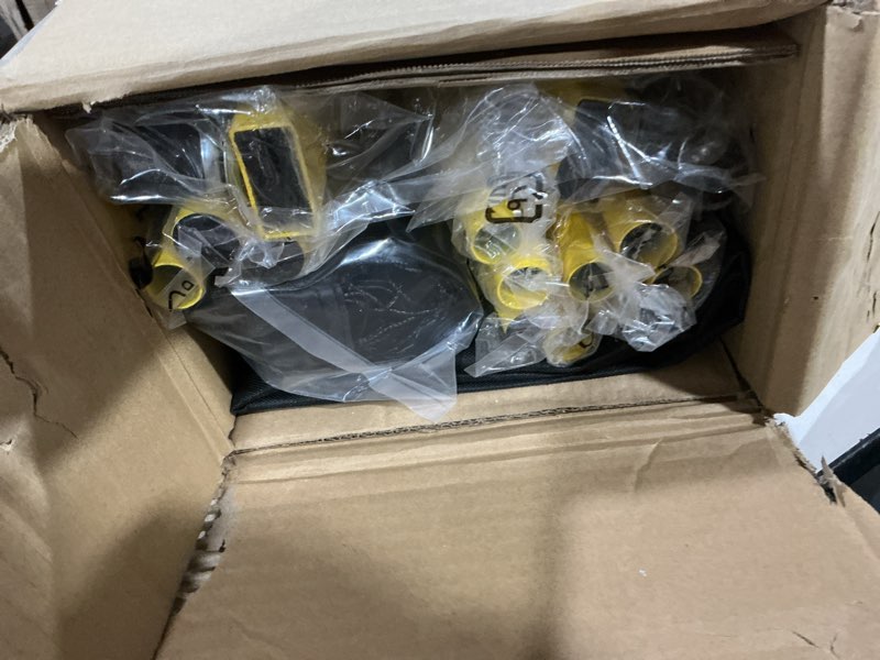 Condition photo showing Good Condition for portable pickleball net set with wheels, regulation size 22 ft & half court 11 ft, steady metal frame pickle ball net set system with carry bag for backyards, driveways, and garages black&yellow