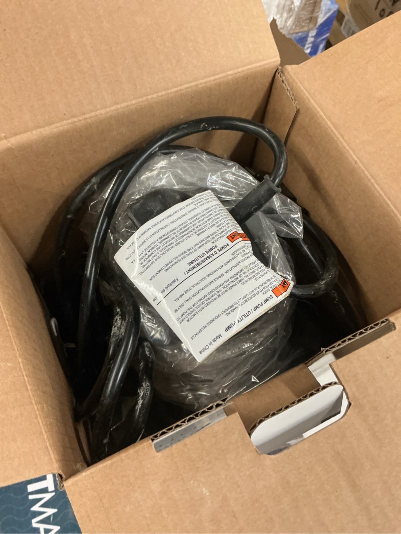 Condition photo showing As Is for utilitech sw1110c 1/3-hp 115-volt thermoplastic submersible utility pump new