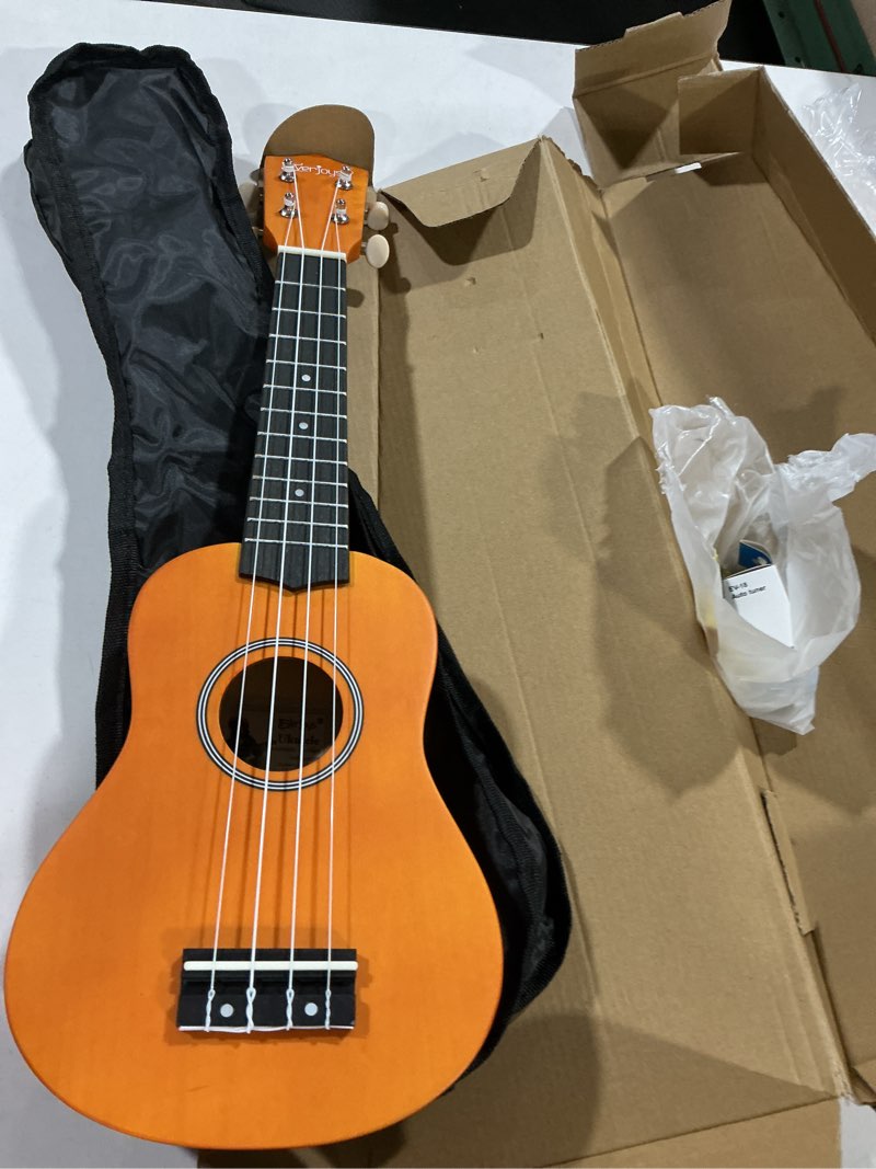 Condition photo showing Good Condition for everjoys soprano ukulele beginner kit 21 inch w/free online lesson gig bag tuner picks strap, fast to learn (honey) honey 21 inch