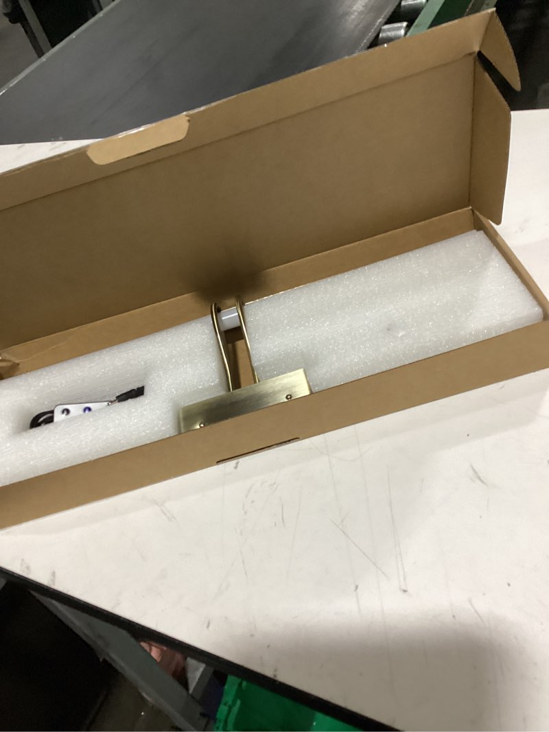 Condition photo showing New/Like New for picture light, cordless picture lights for wall, 20inch dimmable picture lights with timer, 5000mah battery operated wall lights for display gallery painting art frame portrait, metal, antique brass 20" antique brass