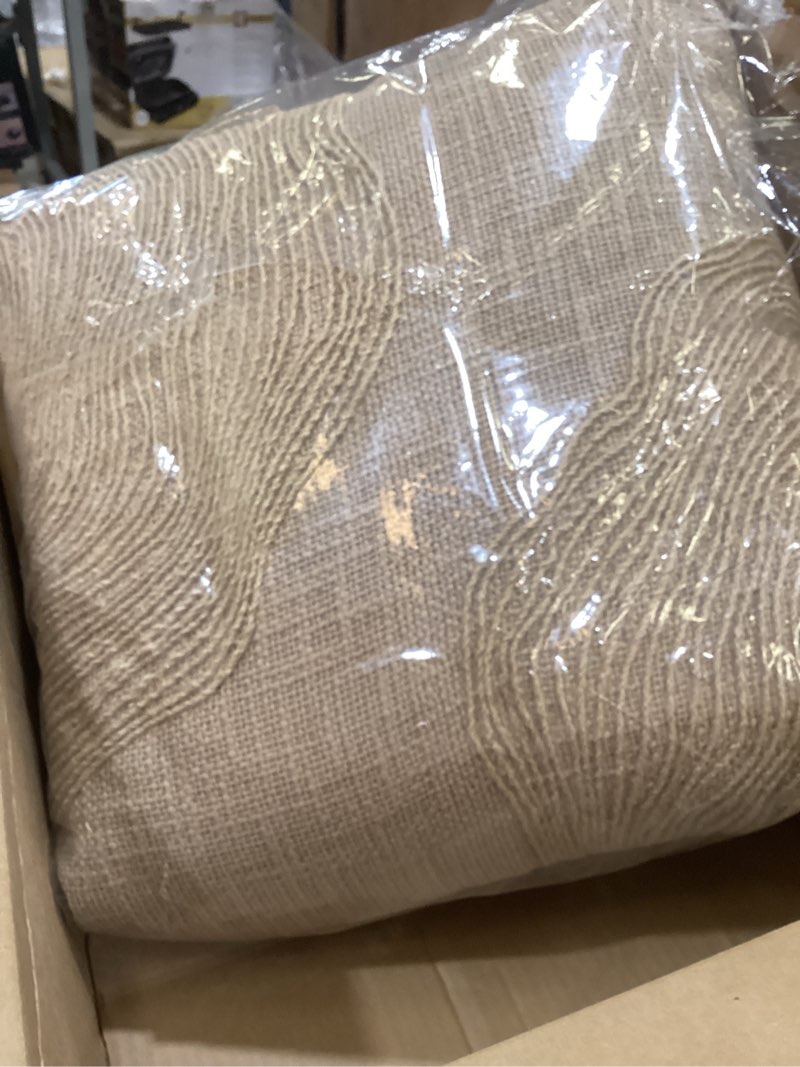 Condition photo showing Good Condition for jute terrain pillow, rich brown with natural jute embroidery decorative throw pillow with insert, handwoven cotton, oeko-tex certified, luxury accent pillow for sofa couch or bedroom