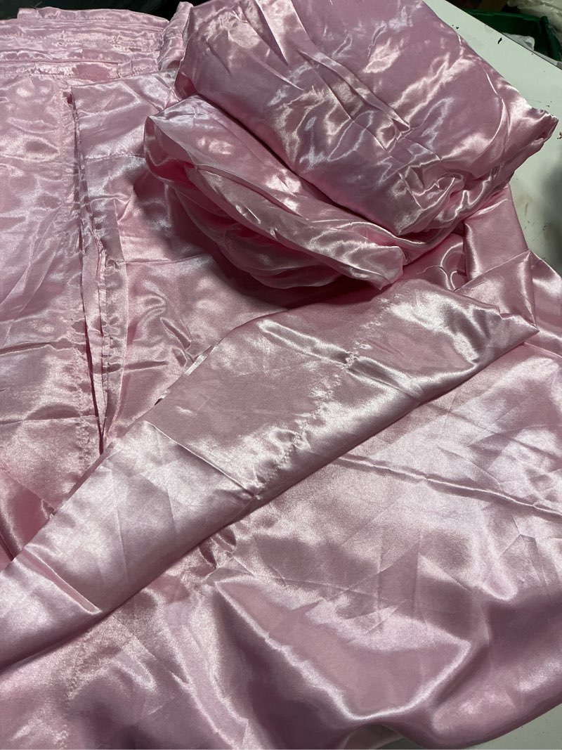 Condition photo showing Good Condition for decolure satin bed sheets - 6 piece luxury silky king size bedding set - softer than silk, wrinkle-free with 15” deep pocket fitted sheet, perfect for hair & skin, gifts for women (pink)