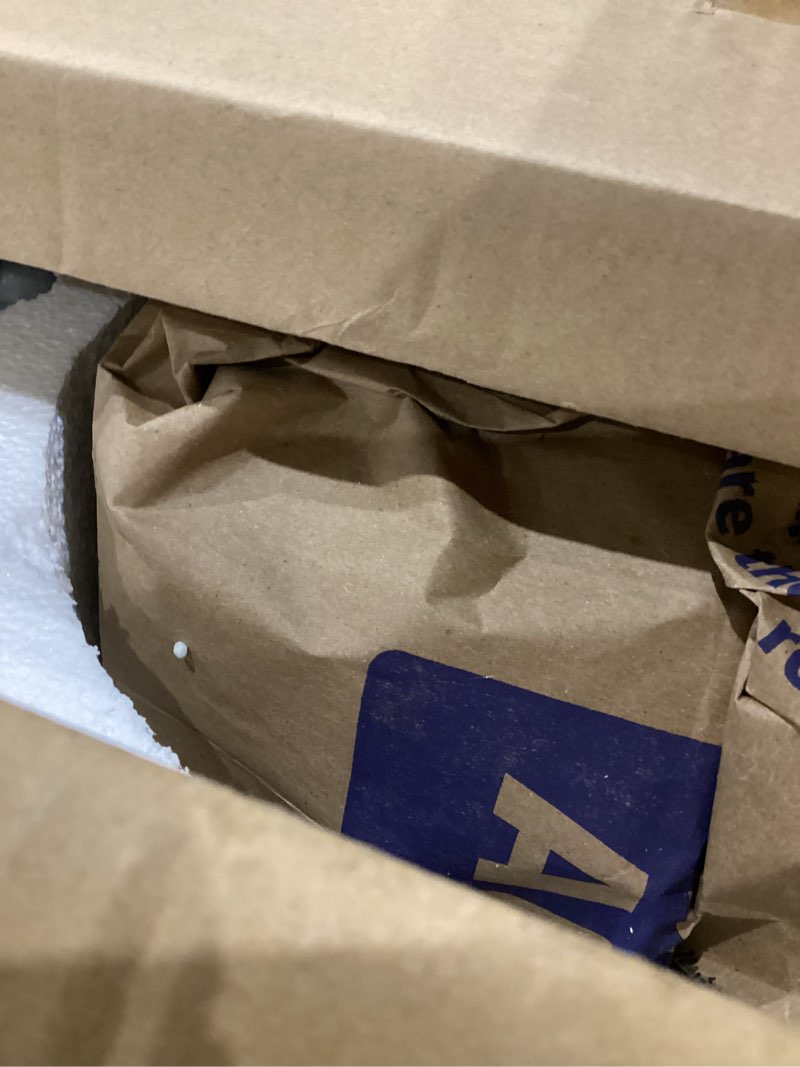 Condition photo showing As Is for 52" Flush Mount Ceiling Fan with Lights Remote Control, 3 Blades Wood Ceiling Fans, Quiet Reversible DC Motor, 6-Speed, Timer, Modern Ceilingfans for Low Profile, Walnut and Matte Black 52 Inch