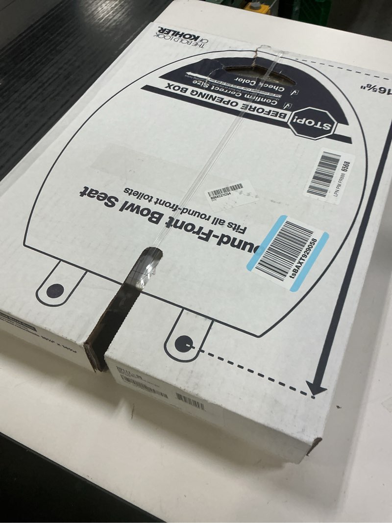 Condition photo showing New/Like New for KOHLER K-7315-96 Quick-Relase Elongated Toilet Seat Biscut GRIP-TIGHT CACHET, Biscuit Elongated Biscuit