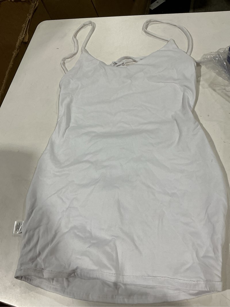 Condition photo showing As Is for xxtaxn women's sexy tube sleeveless bodycon cocktail party mini dress large white