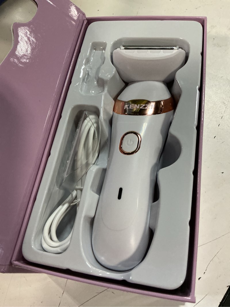 Condition photo showing As Is for kenzzi lady shaver rechargeable electric shaver for women, wet & dry use, water-resistant, contouring head