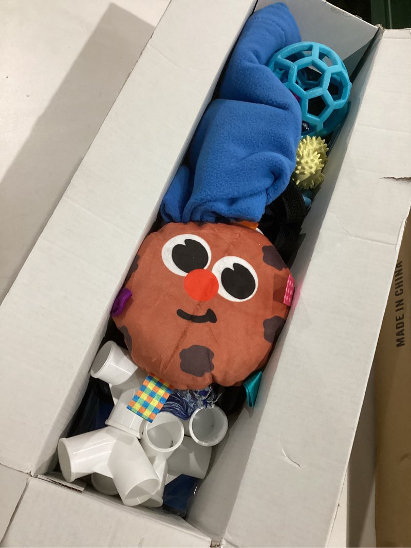 Condition photo showing As Is for Race&Herd Puppy Play Gym, Dog Play Mat, 8 Bungee Straps Interactive Puppy Active Toys - Small Dog Jungle Gym 19.5" Frame with Playground Set Indoor Enrichment Activity Center (Blue)