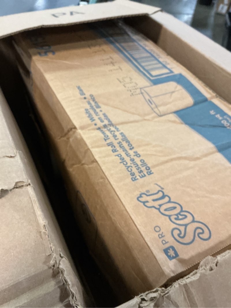 Condition photo showing New/Like New for Scott Professional Universal 100% Recycled Fiber Hard Roll Paper Towels, Bulk (56158), Hardwound 1.5' Core, Absorbency Pockets, Compressed, White (6 Rolls at 800' Each, 4,800'/Case) 800 Feet per Roll (6 Rolls) White