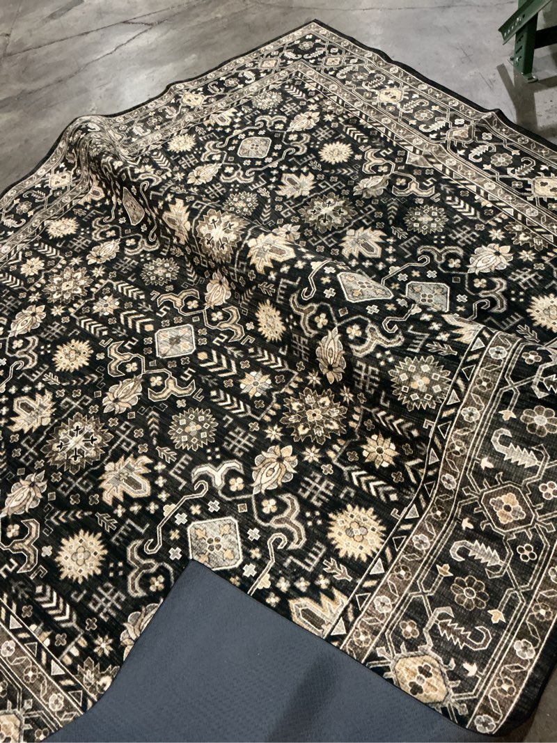 Condition photo showing Good Condition for area rug non slip machine washable ultra soft living room/bedroom/kitchen/outdoor/classroom black gold, 8'×10' black gold 8' x 10' (rectangular)