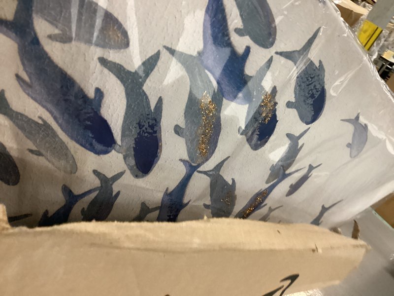 Condition photo showing Good Condition for CHUDANHAO Blue and White Wall Decor Animal Decorative Paintings Fish Canvas Wall Art 30"x40" Office Decorations Artwork for Bedroom 40"L x 30"W Blue