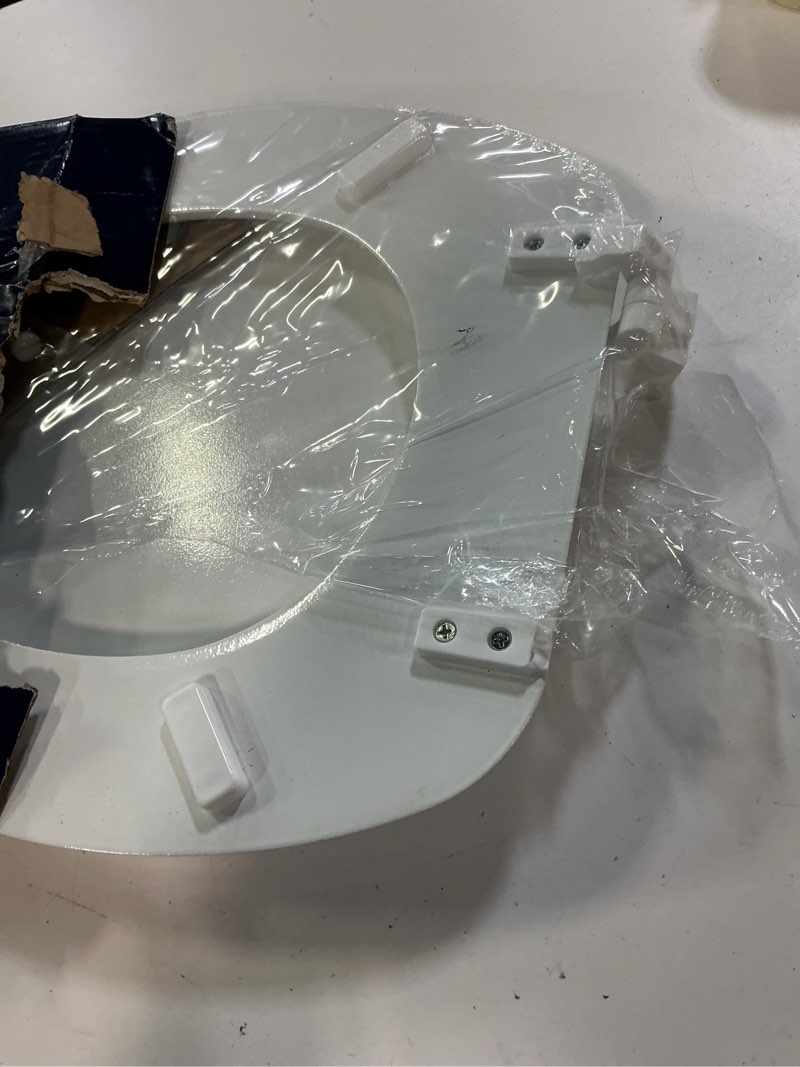 Condition photo showing As Is for project source wood white elongated toilet seat